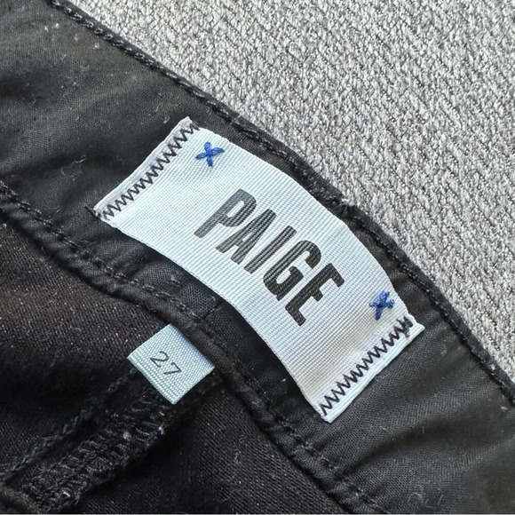 PAIGE Black Moto Style Skinny Jeans High Waist Size 27 - Picture 4 of 7